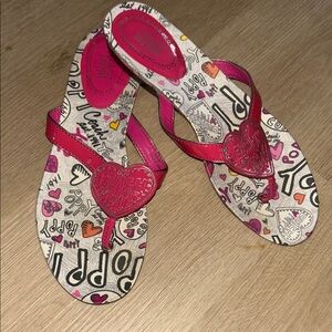 COACH POPPY pink flip flops sandals 8.5